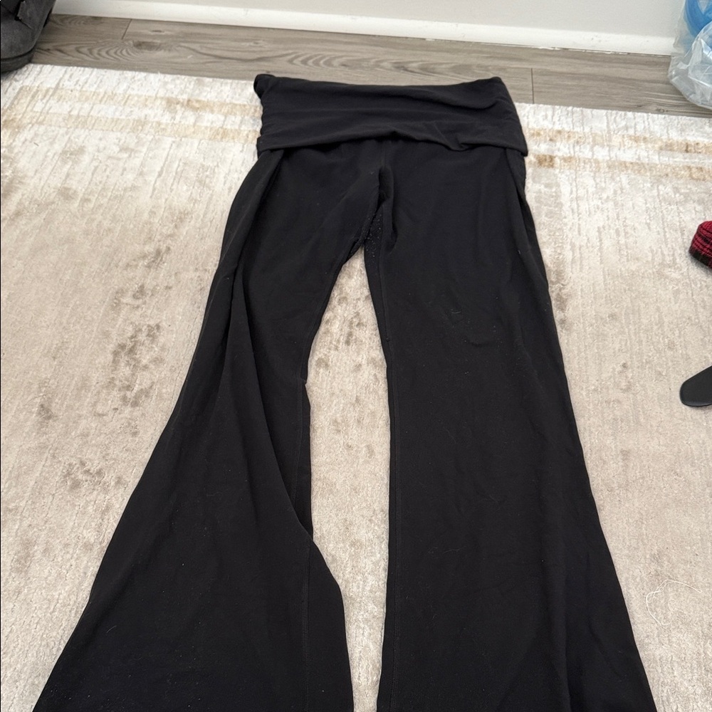 Lululemon Black Fold-Over Waist Lounge Pants